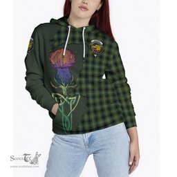 Scottish MacIver Hunting Clan Tartan Crest with Thistle and Scotland Map Tartan Plaid Hoodie Scottish Plaid Tartan Plaid - ScotsTee - scotstee.com