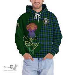 Scottish Lamont Clan Tartan Crest with Thistle and Scotland Map Tartan Plaid Hoodie Scottish Plaid Tartan Plaid - ScotsTee - scotstee.com