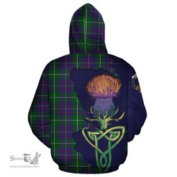 Scottish MacIntyre Inglis Clan Tartan Crest with Thistle and Scotland Map Tartan Plaid Hoodie Scottish Plaid Tartan Plaid - ScotsTee - scotstee.com
