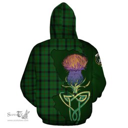 Scottish Kincaid Clan Tartan Crest with Thistle and Scotland Map Tartan Plaid Hoodie Scottish Plaid Tartan Plaid - ScotsTee - scotstee.com