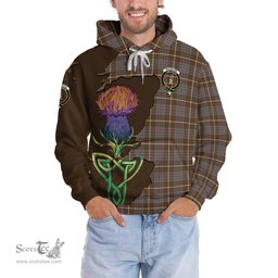Scottish MacIntyre Hunting Weathered Clan Tartan Crest with Thistle and Scotland Map Tartan Plaid Hoodie Scottish Plaid Tartan Plaid - ScotsTee - scotstee.com