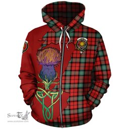 Scottish Kerr Ancient Clan Tartan Crest with Thistle and Scotland Map Tartan Plaid Hoodie Scottish Plaid Tartan Plaid - ScotsTee - scotstee.com
