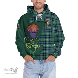 Scottish MacDonald of the Isles Hunting Ancient Clan Tartan Crest with Thistle and Scotland Map Tartan Plaid Hoodie Scottish Plaid Tartan Plaid - ScotsTee - scotstee.com