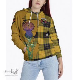 Scottish MacLeod of Lewis Ancient Clan Tartan Crest with Thistle and Scotland Map Tartan Plaid Hoodie Scottish Plaid Tartan Plaid - ScotsTee - scotstee.com