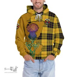 Scottish MacLeod of Lewis Ancient Clan Tartan Crest with Thistle and Scotland Map Tartan Plaid Hoodie Scottish Plaid Tartan Plaid - ScotsTee - scotstee.com