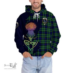 Scottish MacNeil of Colonsay Modern Clan Tartan Crest with Thistle and Scotland Map Tartan Plaid Hoodie Scottish Plaid Tartan Plaid - ScotsTee - scotstee.com