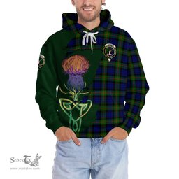 Scottish Jamieson Clan Tartan Crest with Thistle and Scotland Map Tartan Plaid Hoodie Scottish Plaid Tartan Plaid - ScotsTee - scotstee.com
