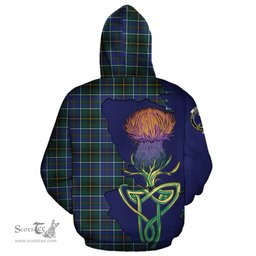 Scottish MacInnes Modern Clan Tartan Crest with Thistle and Scotland Map Tartan Plaid Hoodie Scottish Plaid Tartan Plaid - ScotsTee - scotstee.com