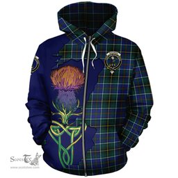 Scottish MacInnes Modern Clan Tartan Crest with Thistle and Scotland Map Tartan Plaid Hoodie Scottish Plaid Tartan Plaid - ScotsTee - scotstee.com