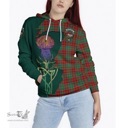 Scottish MacDonald of Kingsburgh Clan Tartan Crest with Thistle and Scotland Map Tartan Plaid Hoodie Scottish Plaid Tartan Plaid - ScotsTee - scotstee.com