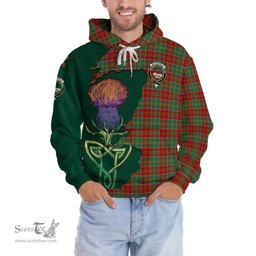 Scottish MacDonald of Kingsburgh Clan Tartan Crest with Thistle and Scotland Map Tartan Plaid Hoodie Scottish Plaid Tartan Plaid - ScotsTee - scotstee.com