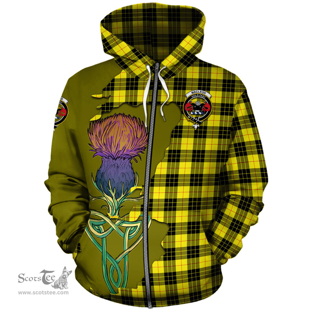 Scottish MacLeod of Lewis Modern Clan Tartan Crest with Thistle and Scotland Map Tartan Plaid Hoodie Scottish Plaid Tartan Plaid - ScotsTee - scotstee.com