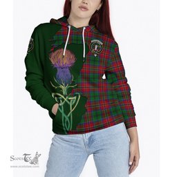 Scottish MacCulloch Clan Tartan Crest with Thistle and Scotland Map Tartan Plaid Hoodie Scottish Plaid Tartan Plaid - ScotsTee - scotstee.com