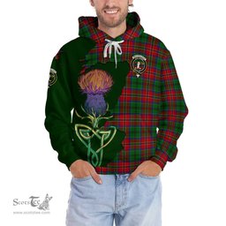 Scottish MacCulloch Clan Tartan Crest with Thistle and Scotland Map Tartan Plaid Hoodie Scottish Plaid Tartan Plaid - ScotsTee - scotstee.com