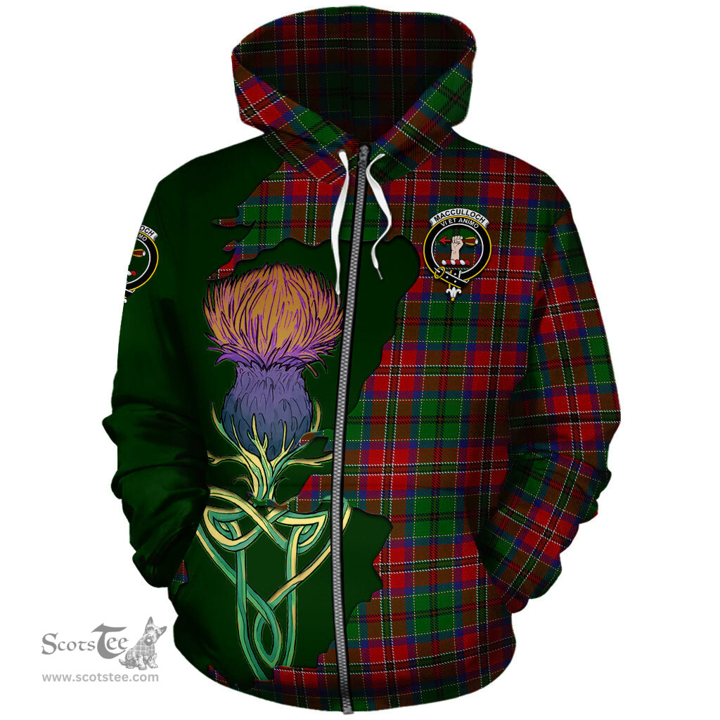 Scottish MacCulloch Clan Tartan Crest with Thistle and Scotland Map Tartan Plaid Hoodie Scottish Plaid Tartan Plaid - ScotsTee - scotstee.com
