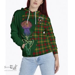 Scottish MacMillan Society of Glasgow Clan Tartan Crest with Thistle and Scotland Map Tartan Plaid Hoodie Scottish Plaid Tartan Plaid - ScotsTee - scotstee.com