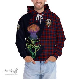 Scottish MacLachlan Clan Tartan Crest with Thistle and Scotland Map Tartan Plaid Hoodie Scottish Plaid Tartan Plaid - ScotsTee - scotstee.com