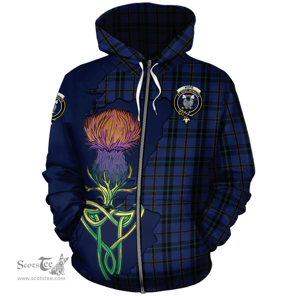 Scottish Hope (Vere - Weir) Clan Tartan Crest with Thistle and Scotland Map Tartan Plaid Hoodie Scottish Plaid Tartan Plaid - ScotsTee - scotstee.com
