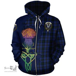 Scottish Hope (Vere - Weir) Clan Tartan Crest with Thistle and Scotland Map Tartan Plaid Hoodie Scottish Plaid Tartan Plaid - ScotsTee - scotstee.com