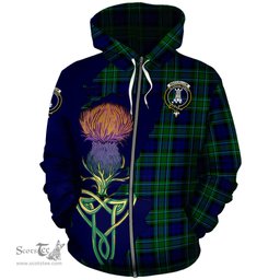 Scottish MacCallum Modern Clan Tartan Crest with Thistle and Scotland Map Tartan Plaid Hoodie Scottish Plaid Tartan Plaid - ScotsTee - scotstee.com