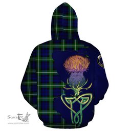 Scottish Lammie Clan Tartan Crest with Thistle and Scotland Map Tartan Plaid Hoodie Scottish Plaid Tartan Plaid - ScotsTee - scotstee.com