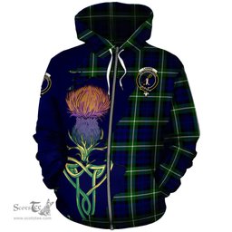 Scottish Lammie Clan Tartan Crest with Thistle and Scotland Map Tartan Plaid Hoodie Scottish Plaid Tartan Plaid - ScotsTee - scotstee.com