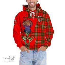 Scottish Langlands Clan Tartan Crest with Thistle and Scotland Map Tartan Plaid Hoodie Scottish Plaid Tartan Plaid - ScotsTee - scotstee.com