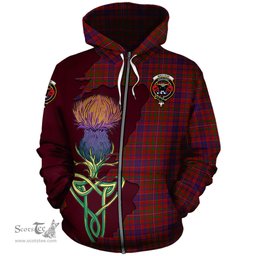 Scottish MacLeod Red Clan Tartan Crest with Thistle and Scotland Map Tartan Plaid Hoodie Scottish Plaid Tartan Plaid - ScotsTee - scotstee.com