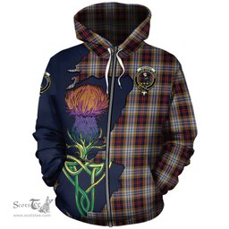 Scottish MacInnes Ancient Hunting Clan Tartan Crest with Thistle and Scotland Map Tartan Plaid Hoodie Scottish Plaid Tartan Plaid - ScotsTee - scotstee.com