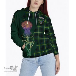 Scottish MacArthur Modern Clan Tartan Crest with Thistle and Scotland Map Tartan Plaid Hoodie Scottish Plaid Tartan Plaid - ScotsTee - scotstee.com