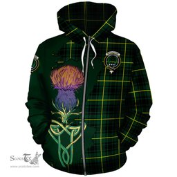 Scottish MacArthur Modern Clan Tartan Crest with Thistle and Scotland Map Tartan Plaid Hoodie Scottish Plaid Tartan Plaid - ScotsTee - scotstee.com