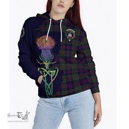 Scottish MacDonald of Clan Ranald Clan Tartan Crest with Thistle and Scotland Map Tartan Plaid Hoodie Scottish Plaid Tartan Plaid - ScotsTee - scotstee.com