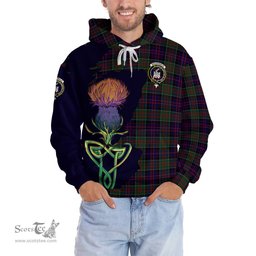 Scottish MacDonald of Clan Ranald Clan Tartan Crest with Thistle and Scotland Map Tartan Plaid Hoodie Scottish Plaid Tartan Plaid - ScotsTee - scotstee.com