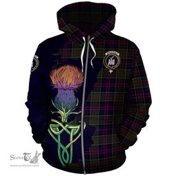 Scottish MacDonald of Clan Ranald Clan Tartan Crest with Thistle and Scotland Map Tartan Plaid Hoodie Scottish Plaid Tartan Plaid - ScotsTee - scotstee.com