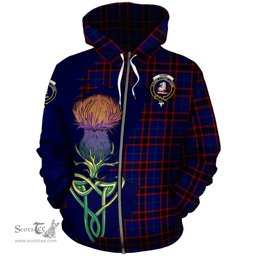 Scottish Home Modern Clan Tartan Crest with Thistle and Scotland Map Tartan Plaid Hoodie Scottish Plaid Tartan Plaid - ScotsTee - scotstee.com