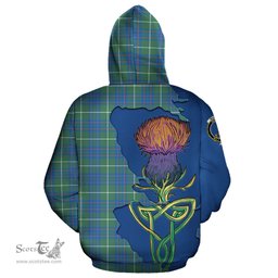 Scottish MacIntyre Hunting Ancient Clan Tartan Crest with Thistle and Scotland Map Tartan Plaid Hoodie Scottish Plaid Tartan Plaid - ScotsTee - scotstee.com