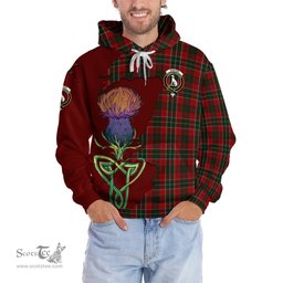 Scottish Hunter USA Clan Tartan Crest with Thistle and Scotland Map Tartan Plaid Hoodie Scottish Plaid Tartan Plaid - ScotsTee - scotstee.com