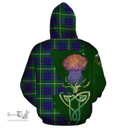 Scottish MacIntyre Hunting Modern Clan Tartan Crest with Thistle and Scotland Map Tartan Plaid Hoodie Scottish Plaid Tartan Plaid - ScotsTee - scotstee.com