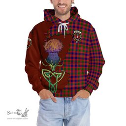 Scottish MacIntyre Modern Clan Tartan Crest with Thistle and Scotland Map Tartan Plaid Hoodie Scottish Plaid Tartan Plaid - ScotsTee - scotstee.com