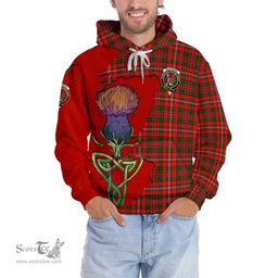 Scottish MacKinnon Modern Clan Tartan Crest with Thistle and Scotland Map Tartan Plaid Hoodie Scottish Plaid Tartan Plaid - ScotsTee - scotstee.com
