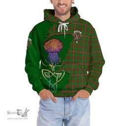 Scottish MacKinnon Hunting Modern Clan Tartan Crest with Thistle and Scotland Map Tartan Plaid Hoodie Scottish Plaid Tartan Plaid - ScotsTee - scotstee.com