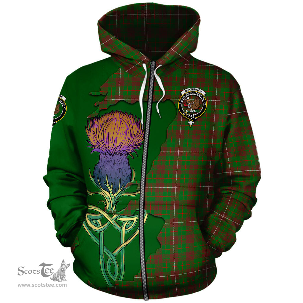 Scottish MacKinnon Hunting Modern Clan Tartan Crest with Thistle and Scotland Map Tartan Plaid Hoodie Scottish Plaid Tartan Plaid - ScotsTee - scotstee.com
