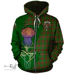 Scottish MacKinnon Hunting Modern Clan Tartan Crest with Thistle and Scotland Map Tartan Plaid Hoodie Scottish Plaid Tartan Plaid - ScotsTee - scotstee.com