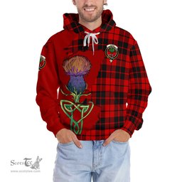 Scottish Hogg Clan Tartan Crest with Thistle and Scotland Map Tartan Plaid Hoodie Scottish Plaid Tartan Plaid - ScotsTee - scotstee.com
