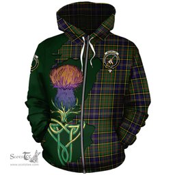 Scottish MacMillan Hunting Modern Clan Tartan Crest with Thistle and Scotland Map Tartan Plaid Hoodie Scottish Plaid Tartan Plaid - ScotsTee - scotstee.com