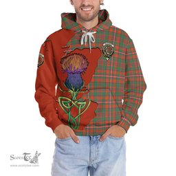 Scottish MacKinnon Ancient Clan Tartan Crest with Thistle and Scotland Map Tartan Plaid Hoodie Scottish Plaid Tartan Plaid - ScotsTee - scotstee.com