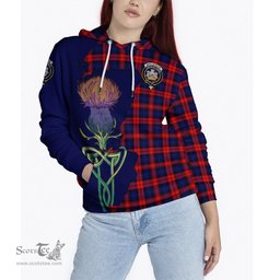 Scottish MacLachlan Modern Clan Tartan Crest with Thistle and Scotland Map Tartan Plaid Hoodie Scottish Plaid Tartan Plaid - ScotsTee - scotstee.com