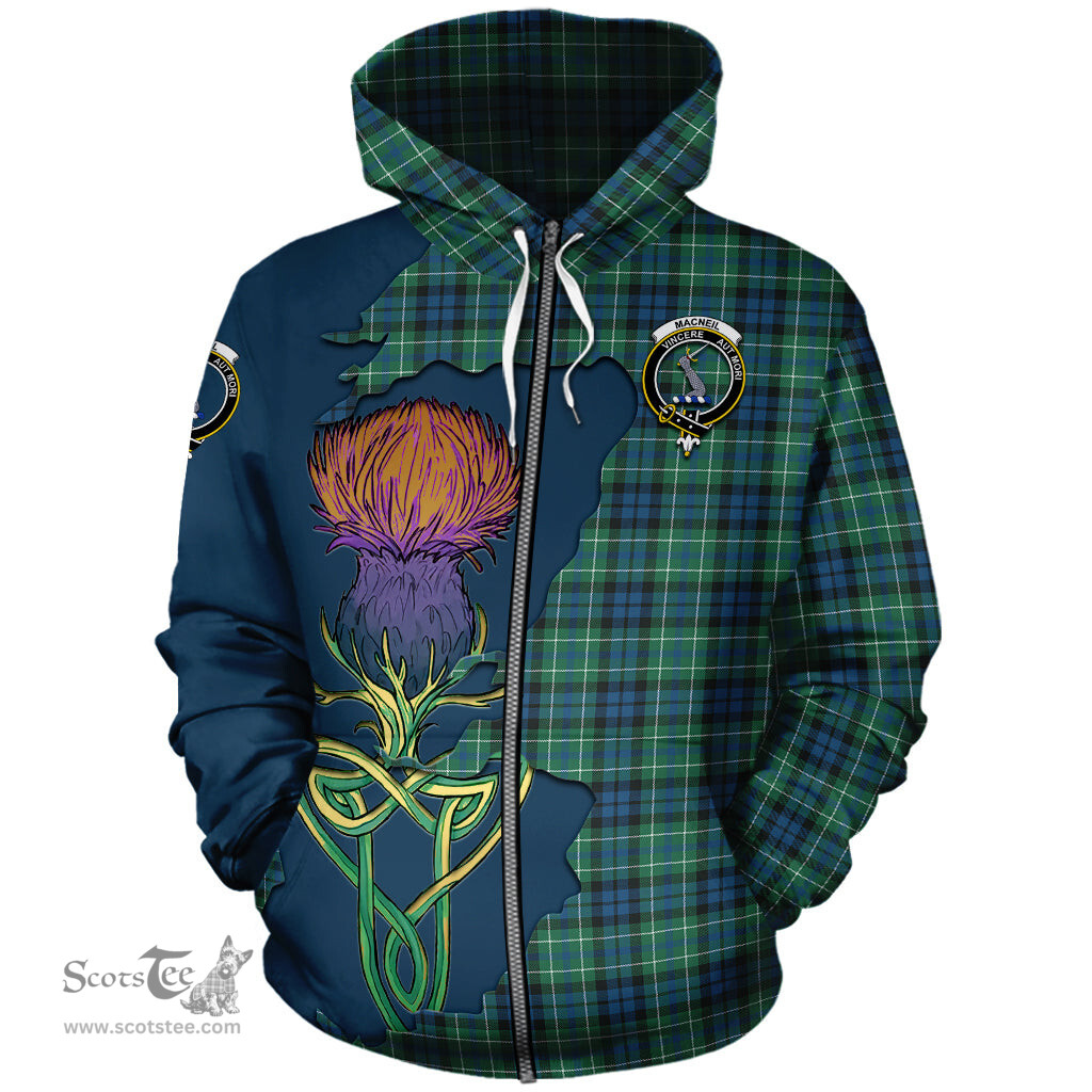 Scottish MacNeil of Colonsay Ancient Clan Tartan Crest with Thistle and Scotland Map Tartan Plaid Hoodie Scottish Plaid Tartan Plaid - ScotsTee - scotstee.com
