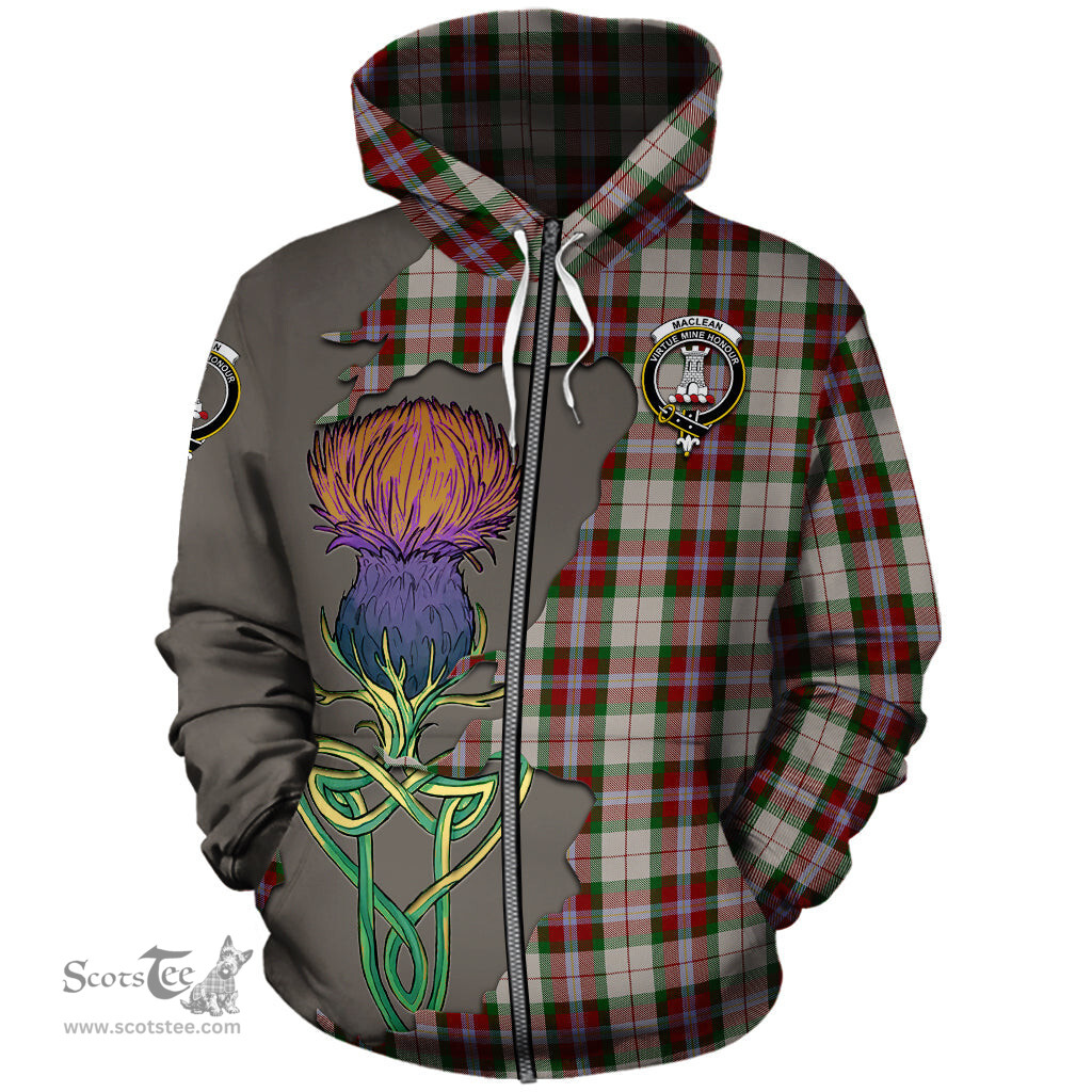 Scottish MacLean Dress Clan Tartan Crest with Thistle and Scotland Map Tartan Plaid Hoodie Scottish Plaid Tartan Plaid - ScotsTee - scotstee.com