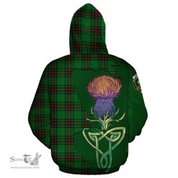 Scottish Kirkaldy Clan Tartan Crest with Thistle and Scotland Map Tartan Plaid Hoodie Scottish Plaid Tartan Plaid - ScotsTee - scotstee.com